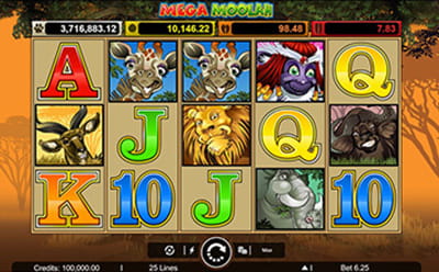 Mega Moolah at Wildz Casino 