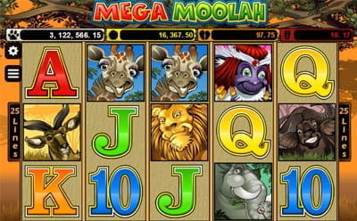 Mega Moolah slot game at Mongoose Casino