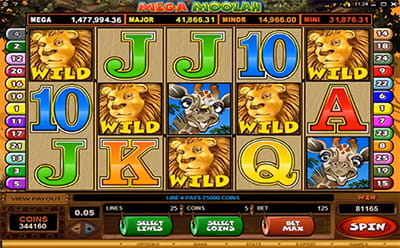 Mega Moolah Online Slot game at the Canadian Casilando