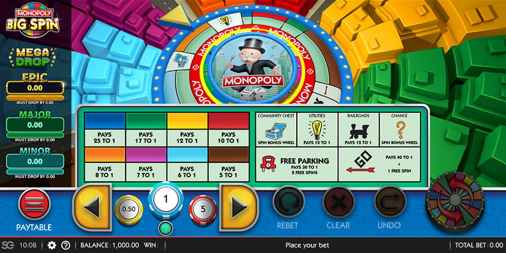 Free Demo of the Monopoly Big Spin Slot