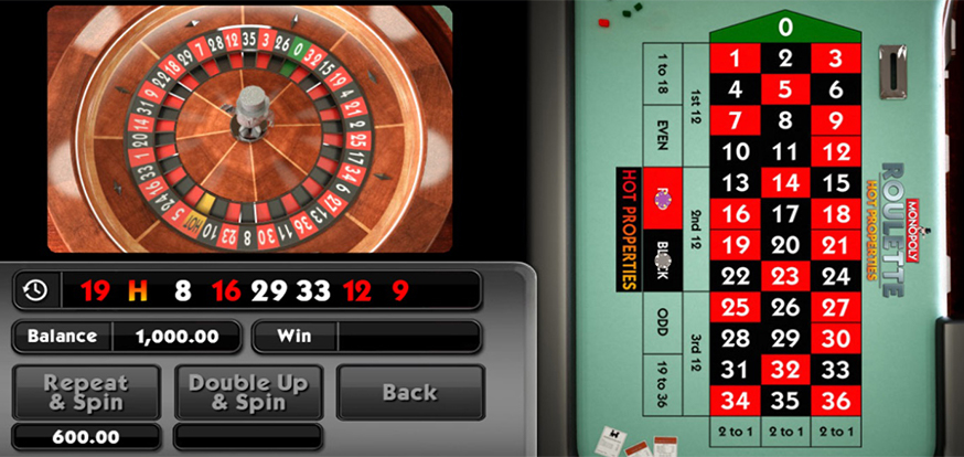 Monopoly Roulette Hot Properties gameplay screenshot