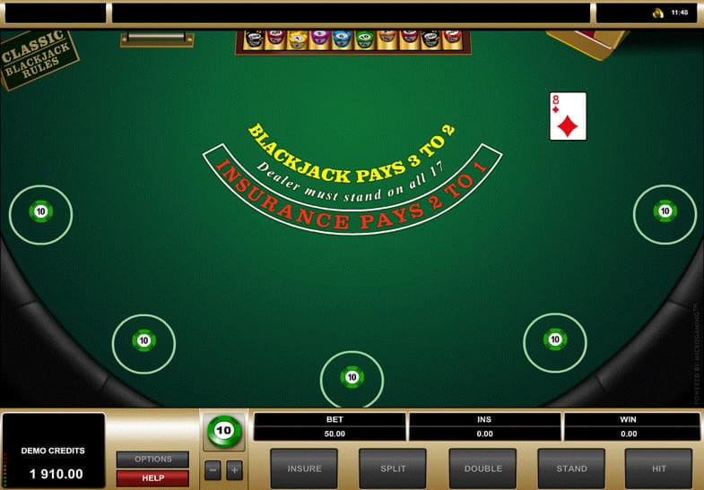 Play Multihand Blackjack for Free
