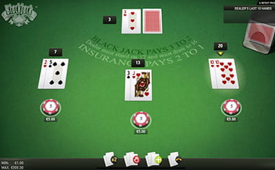 Gameplay of the Blackjack Professional Serier by NetEnt