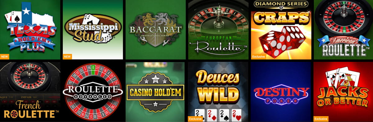 Table Games Catalogue at Stardust Casino