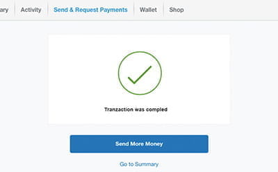 Confirmed a deposit on PayPal's site.