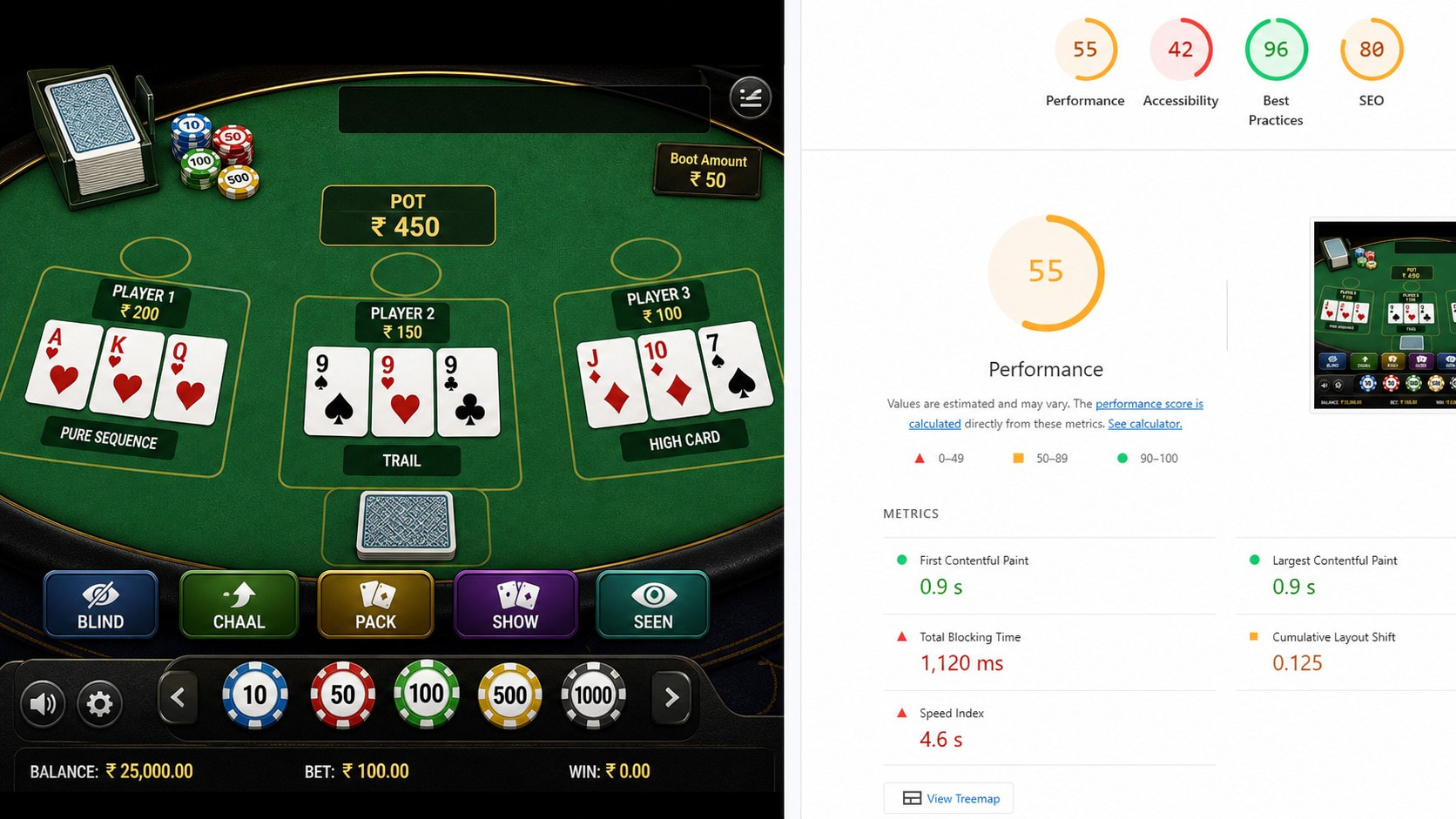 Live Teen Patti table view, illustrating BestCasinoSites.net reviews and rankings of Teen Patti casinos