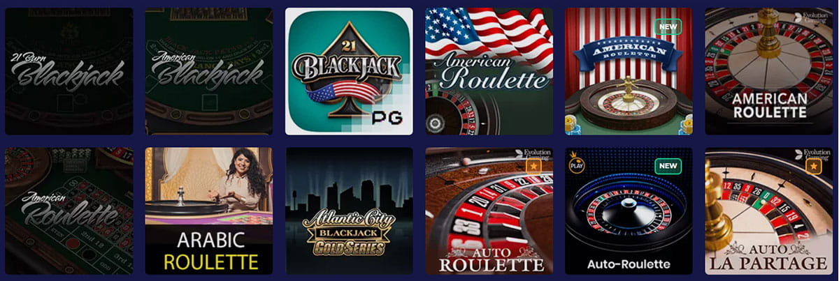 The Table Games Catalogue in PinoCasino