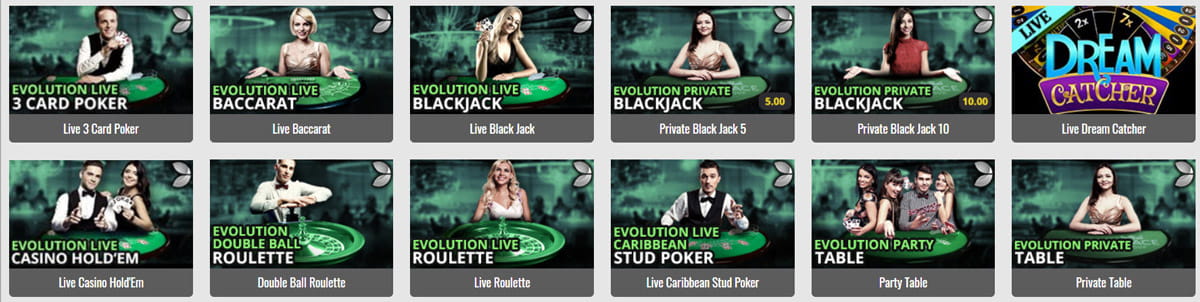 Table Games Catalogue in Platinum Play Casino