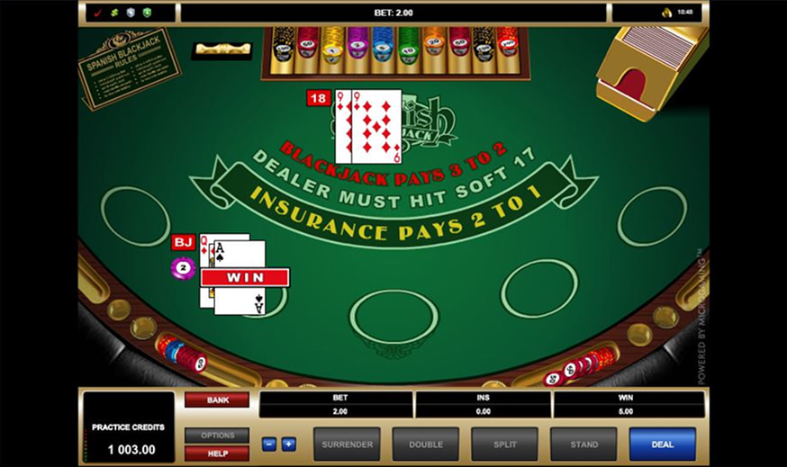 Spanish Blackjack gameplay screenshot