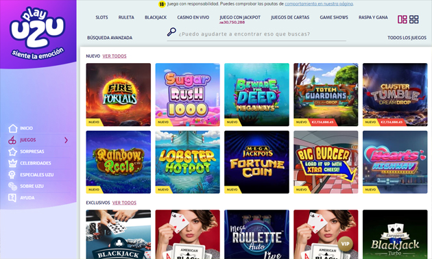 Juegos en el casino online de Panamá Playuzu.