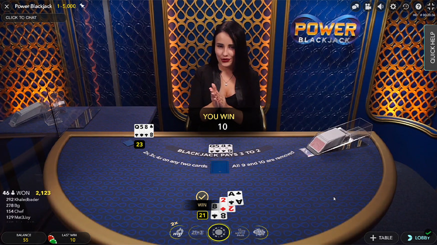 Power Blackjack gameplay screenshot