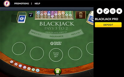Power Spins Casino Blackjack Pro