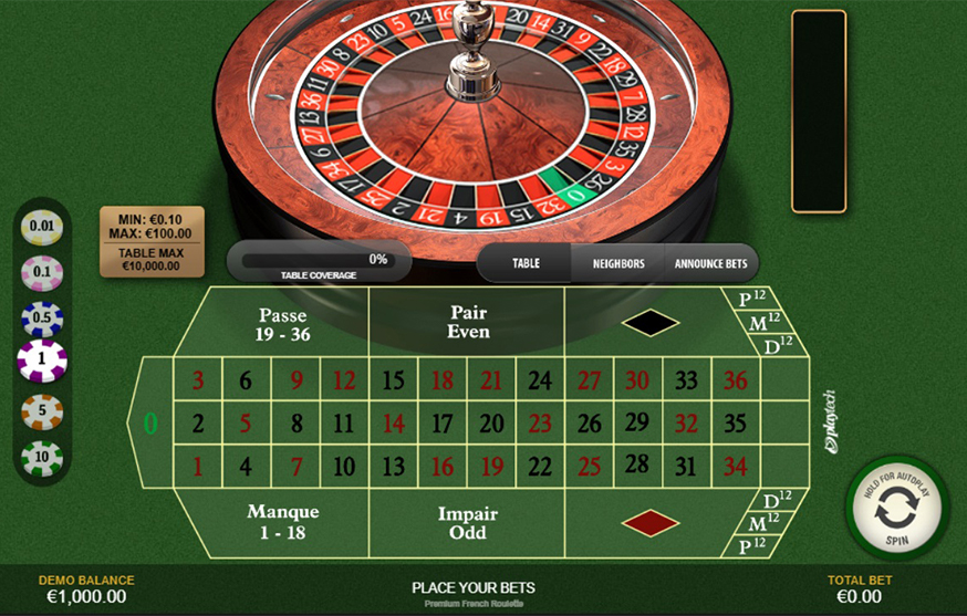 Premium French Roulette table view