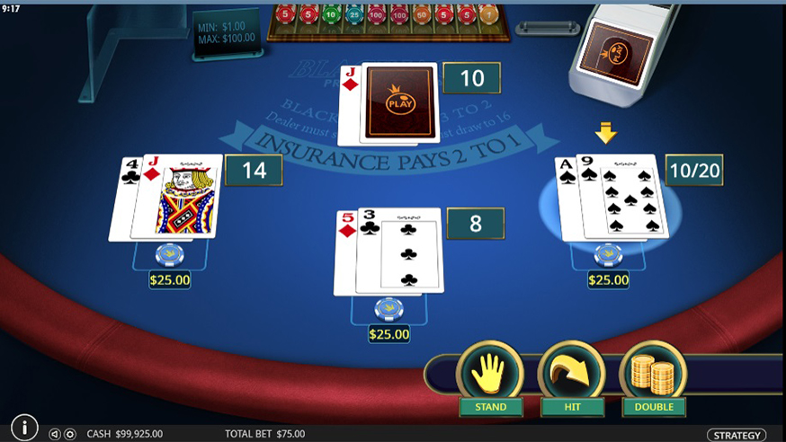 Progressive Blackjack gameplay screenshot