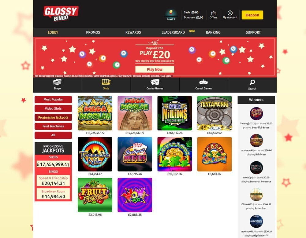 Glossy Bingo Review Bonus Offers & Games Overview