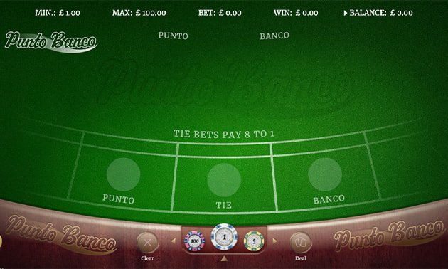 Digital Punto Banco baccarat table in RNG casino game