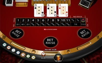 Red Dog - 3 Cards of Equal Value Pays Out 11 to 1