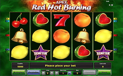 The Red Hot Burning Online Slot at Novoline