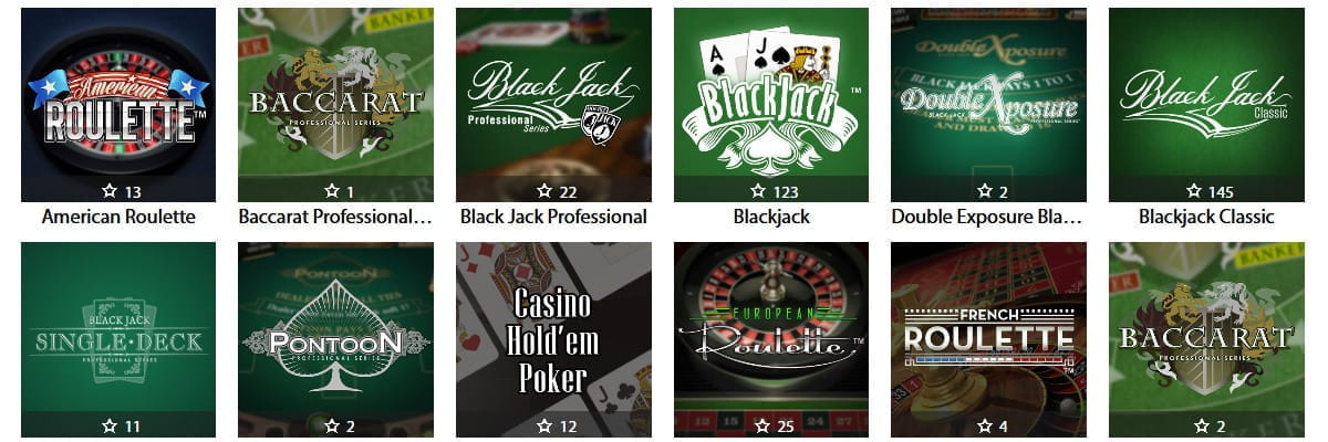 Most Popular Table Games at Redbet