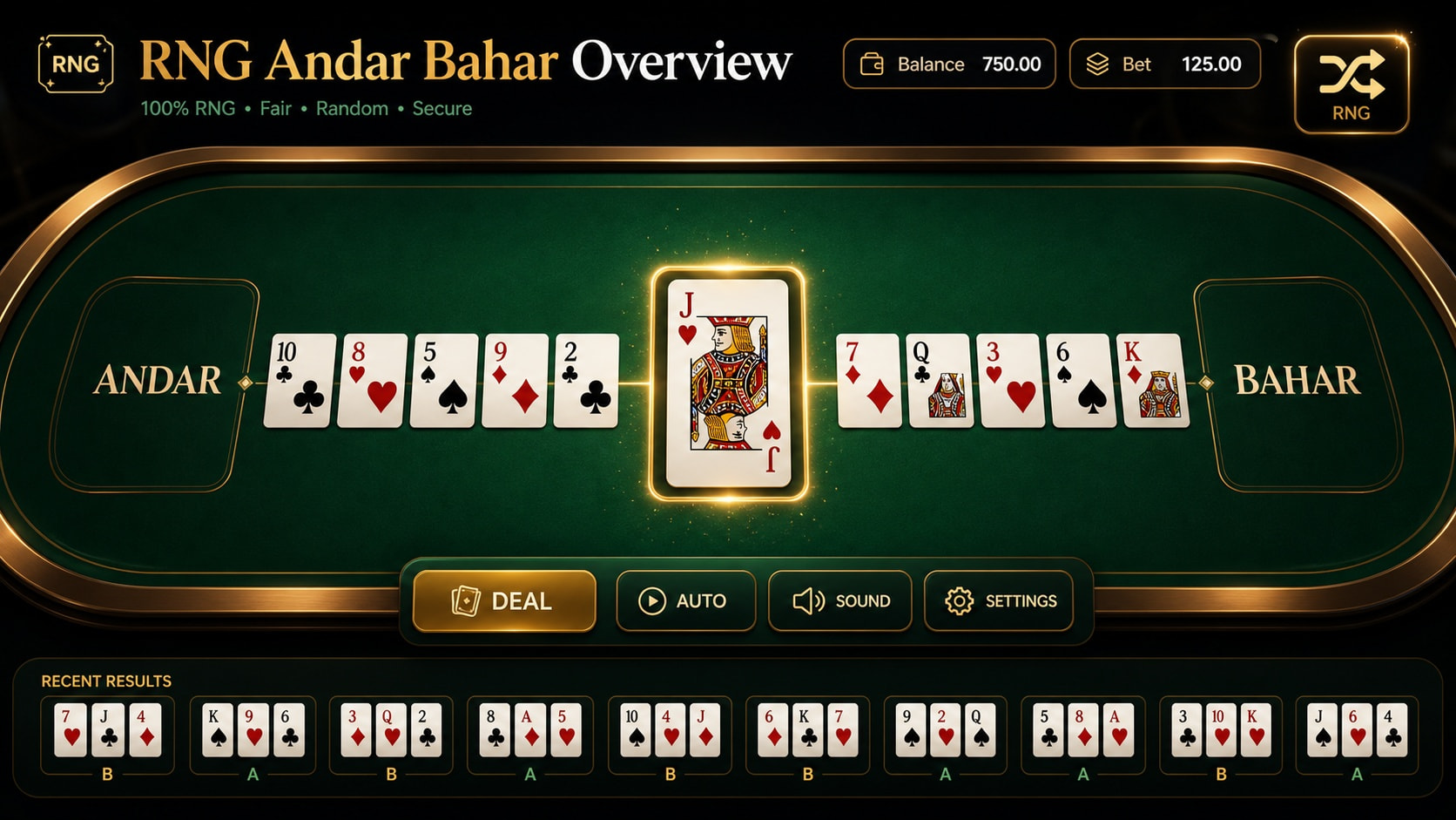 RNG Andar Bahar with themed bonus side bets