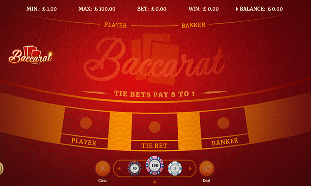 Virtual baccarat casino game with RNG betting options