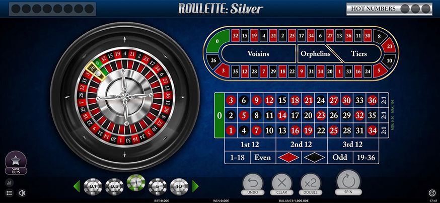 Roulette Silver table view