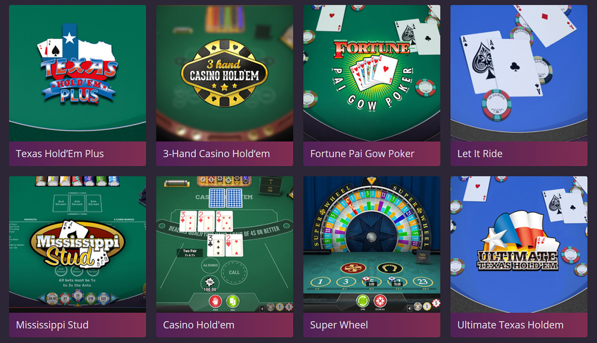 The Table Games Catalogue in Royal Slots