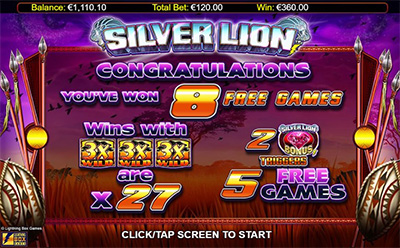 Silver Lion Slot Free Spins
