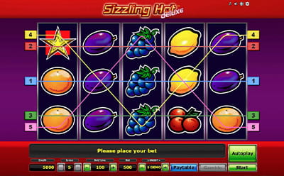 Der Sizzling Hot Deluxe Bonus Spins Online Slot bei Novoline