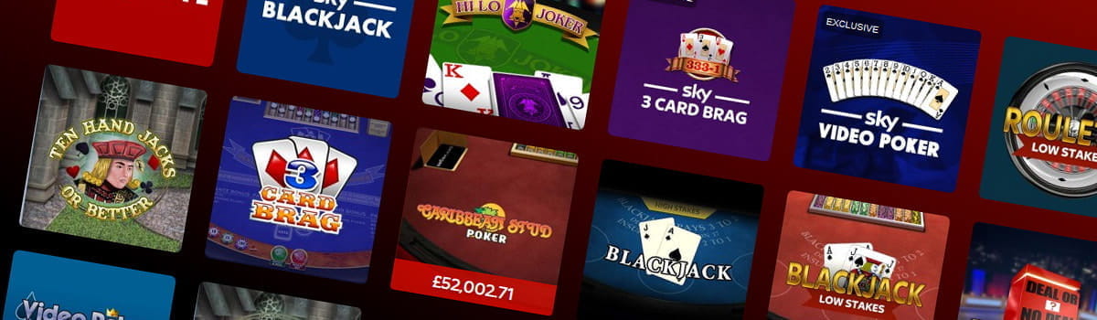 The Table Games Catalogue in Sky Vegas