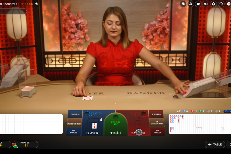 Screenshot from a Session at the Speed Baccarat Table