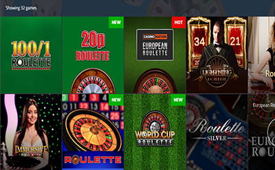 SportNation Casino Roulette Game Selection