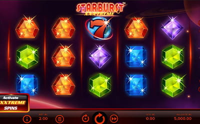 The Starburst XXXTREME Online Slot at Boomerang Casino