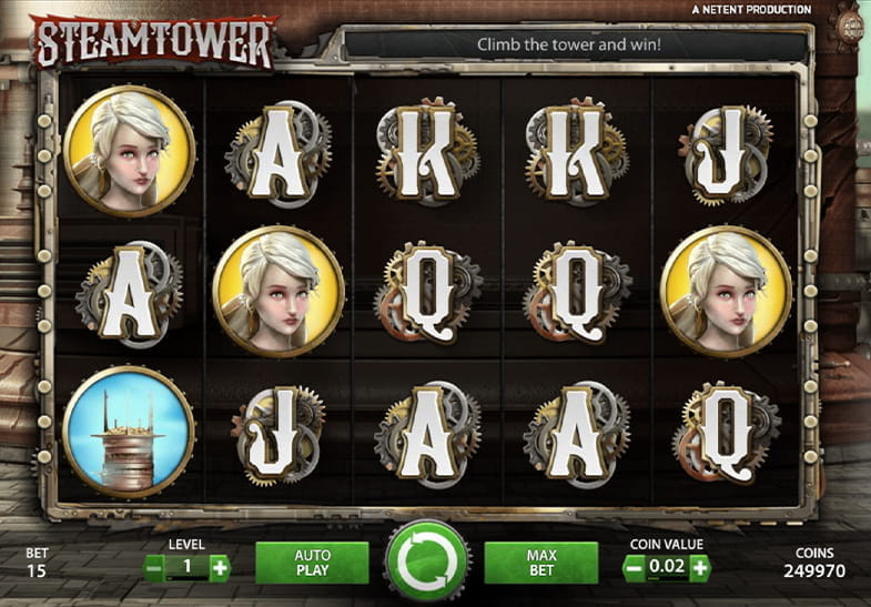 Free demo of the Steam Tower Slot game