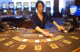 Live Dealer at a Blackjack Table