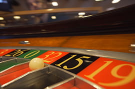 Roulette Ball on a Thirty-Two Red Winning Number