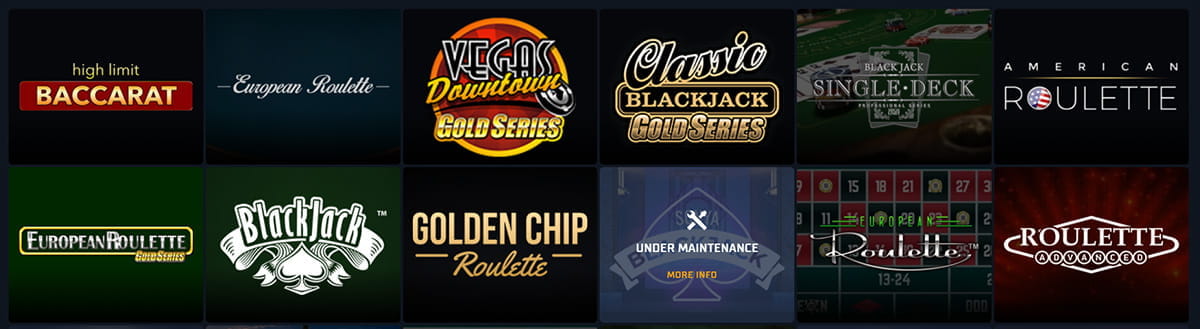 Table Games Catalogue in STS Casino