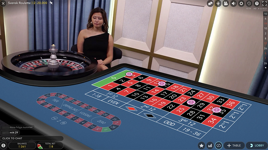 Svensk Roulette gameplay screenshot