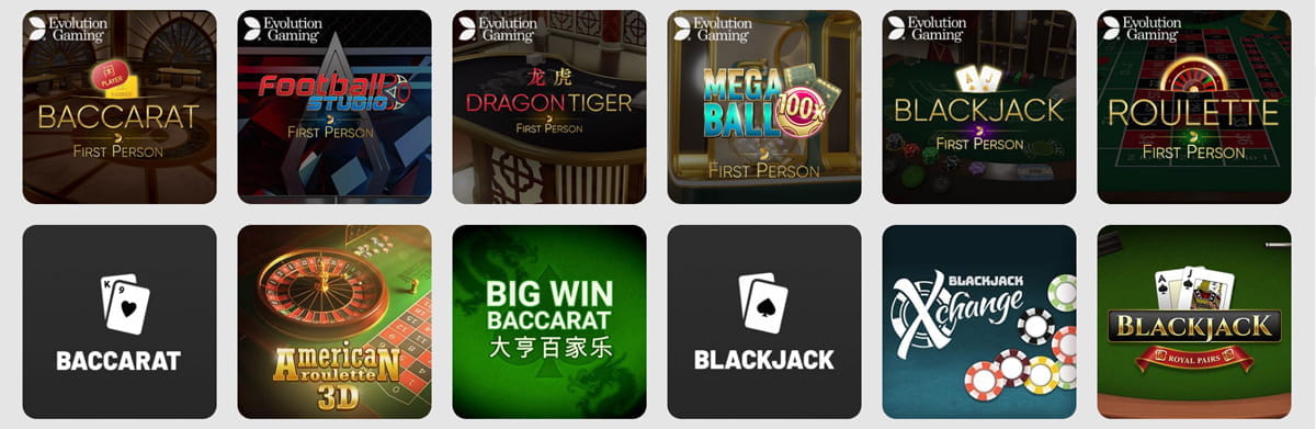 Rich Table Games List at 10Cric Casino