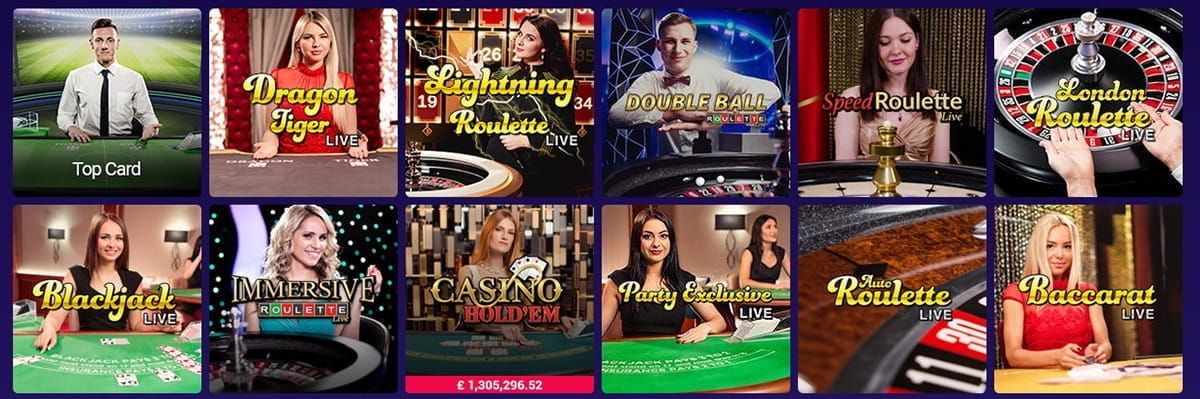 The Table Games Catalogue in PartyCasino