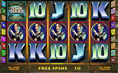 Free Spins Round at Tomb Raider Slot