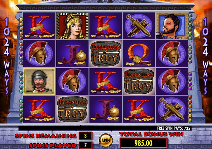 Treasures Of Troy Slot Machine Jackpot