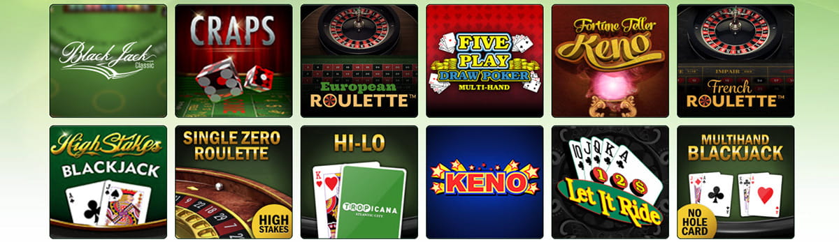 Table Games Catalogue at Tropicana Casino
