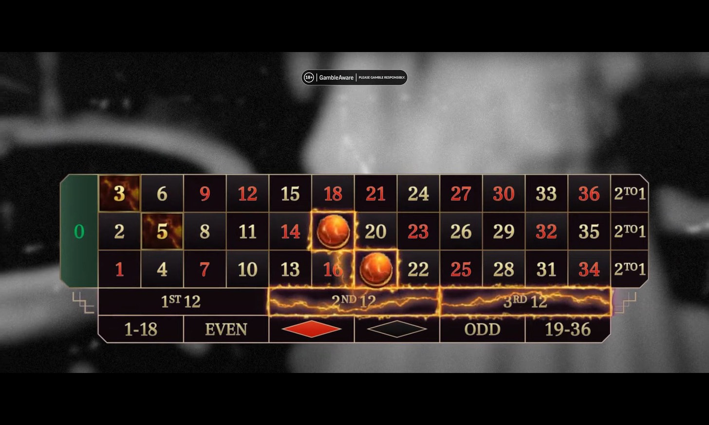 Fireball Roulette feature with blazing bonus rounds