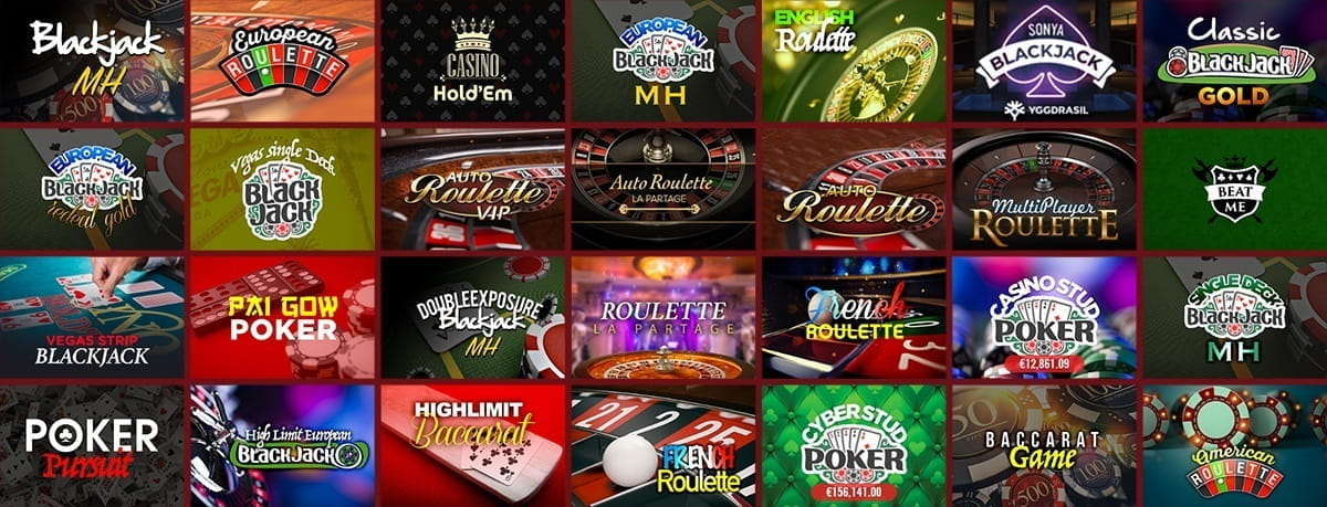 Vegas Hero Table and Card Games Selection