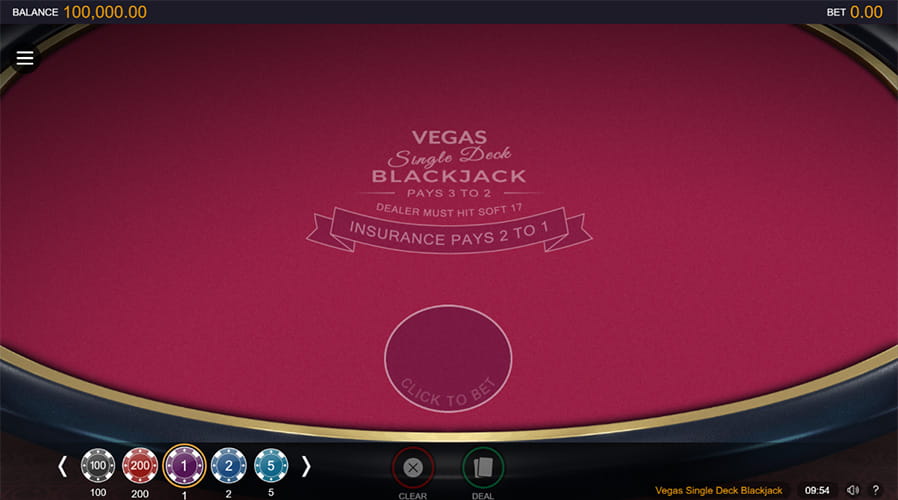 The Vegas Single Deck Blackjack