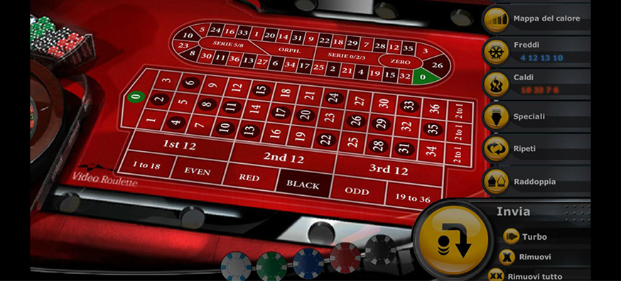 Video Roulette table view