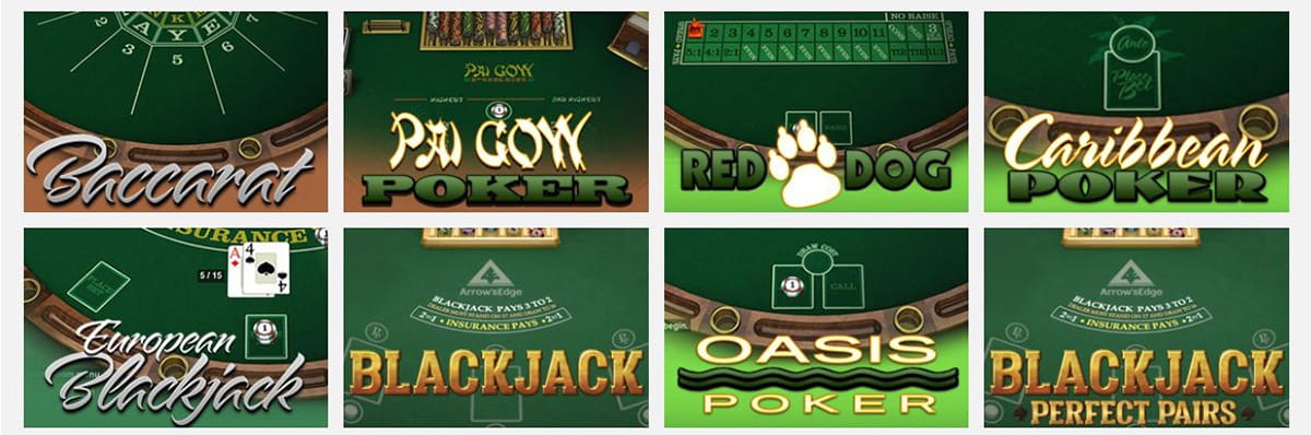 VIP Slots Casino Table Games Selection