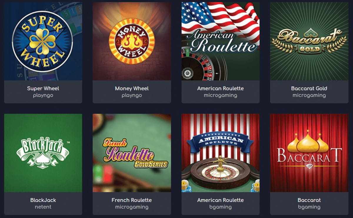 The Table Games Catalogue in WildTornado Casino