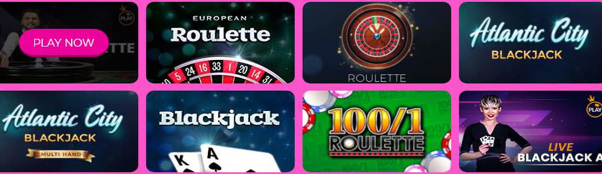 Wizard Slots Casino Table Games Selection